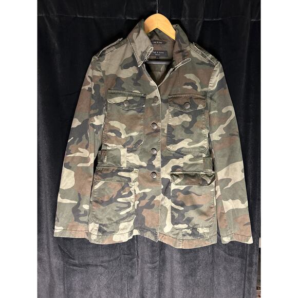 Rag & Bone Leigh Camo Jacket Size 8 Military Utility - Picture 1 of 7